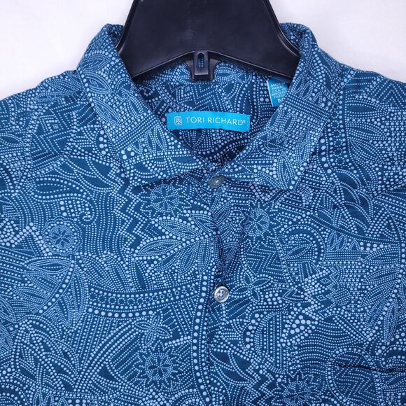 Tori Richard Hawaiian Shirt Mens Medium Blue Paisley AOP - Picture 1 of 11